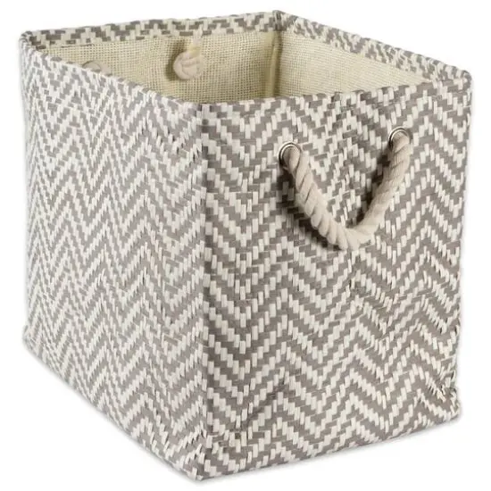 DII&reg; Large Gray Chevron Rectangular Paper Bin {1}