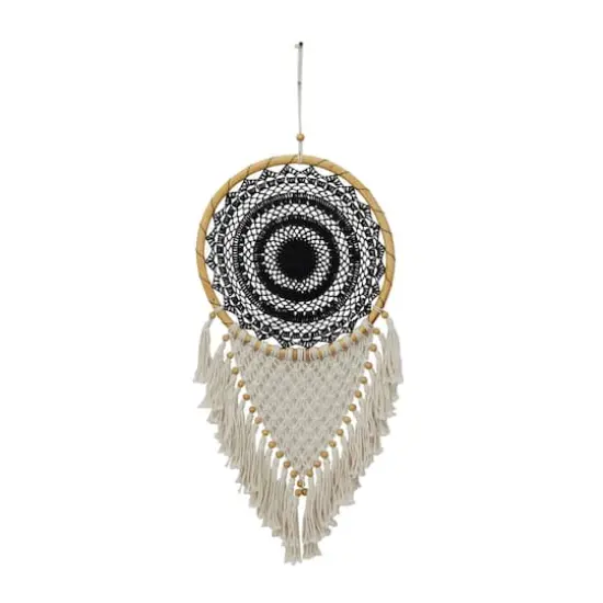 Black Cotton Bohemian Dreamcatcher Wall Decor 16" x 0" x 42" {1}
