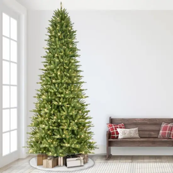 9ft. Pre-Lit Slim Fraser Fir Artificial Christmas Tree, Clear Lights {4}