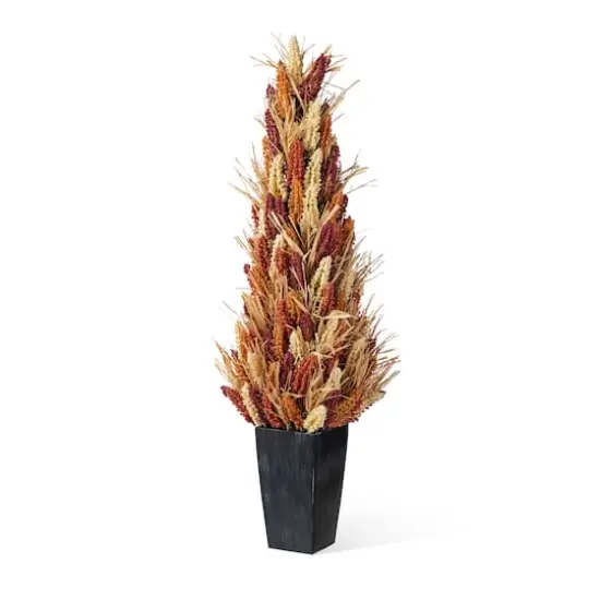 Glitzhome&reg; 38" Fall Multi-Colored Sorghum Porch Tree {8}