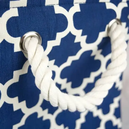 DII&reg; Large Rectangle Lattice Polyester Bin Navy {6}