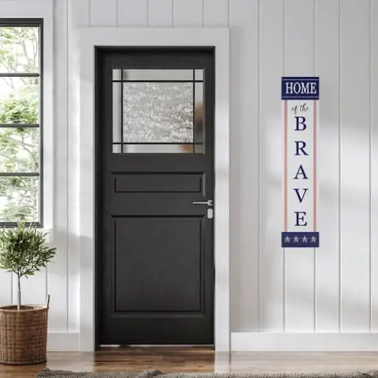 36" Home of the Brave Patriotic Wood Wall Sign {3}