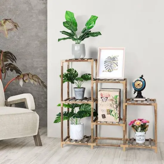 NEX&trade; 3 Tier Weekday Ladder Garden Plant Rack {6}