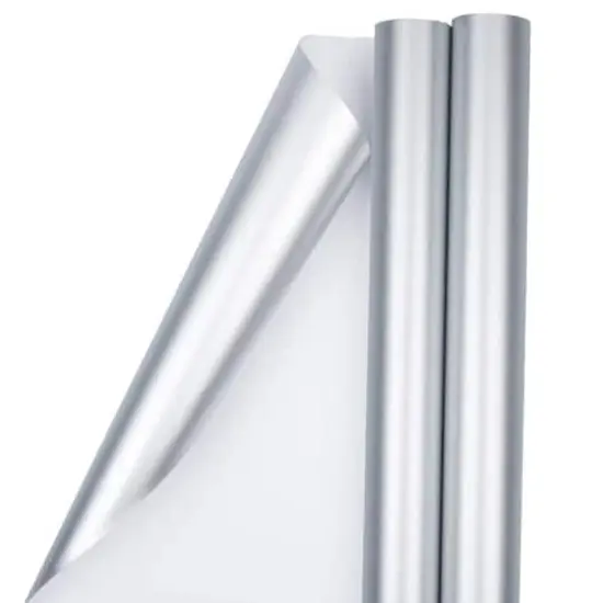 JAM Paper Matte Silver Gift Wrap, 2ct. {1}