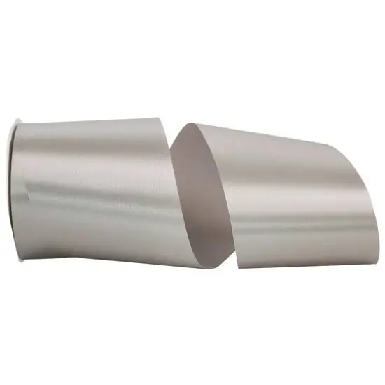 JAM Paper 4" x 50yd. Satin Allure Single Face Ribbon Silver {1}