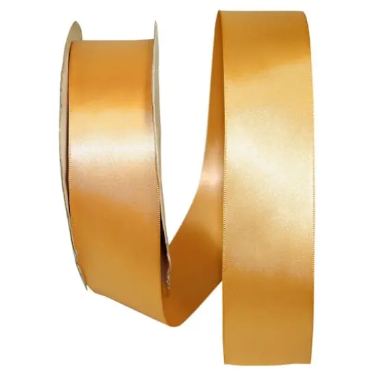 JAM Paper 1.5"x 50yd. Double Face Satin Ribbon Gold {1}