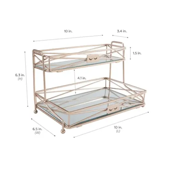 Home Details Rose Gold 2-Tier Vanity Tower {5}