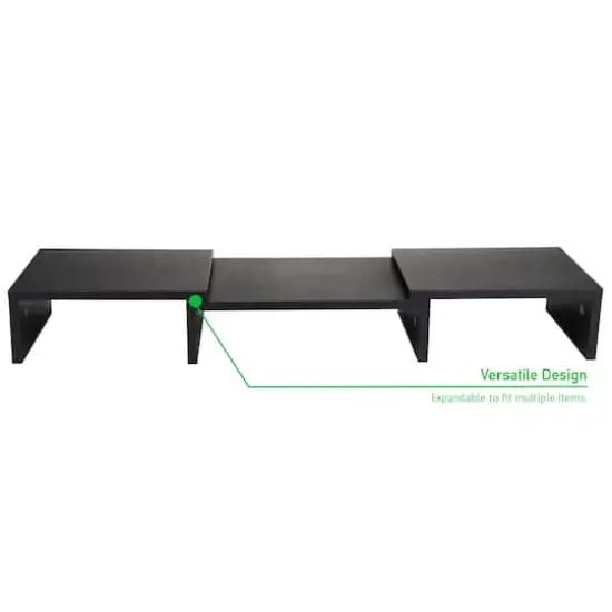 Mind Reader Black Adjustable 2 Tier Dual Monitor Riser {6}