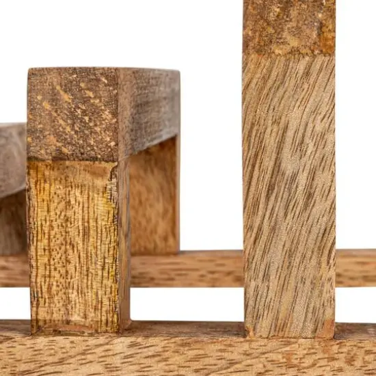 Hello Honey&reg; 6" Natural 3 Section Mango Wood Cutting Board Stand {6}