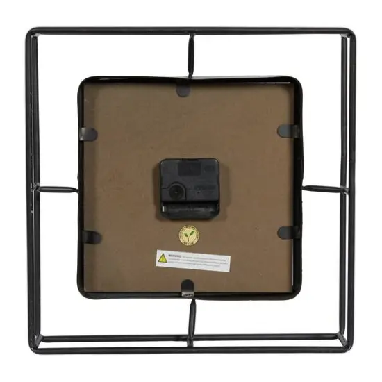 Black Contemporary Metal Wall Clock, 12" x 12" {6}