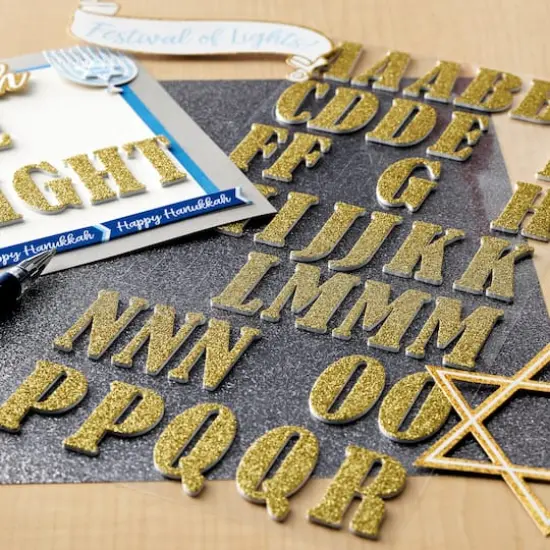 Glitter Bernhard Condensed Alphabet Foam Stickers by Recollections&trade; Gold {3}