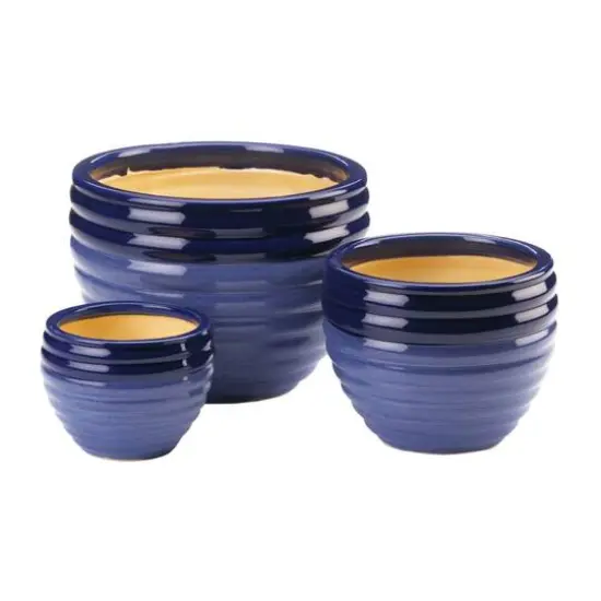 Duo Blue Tone Planter Set {1}