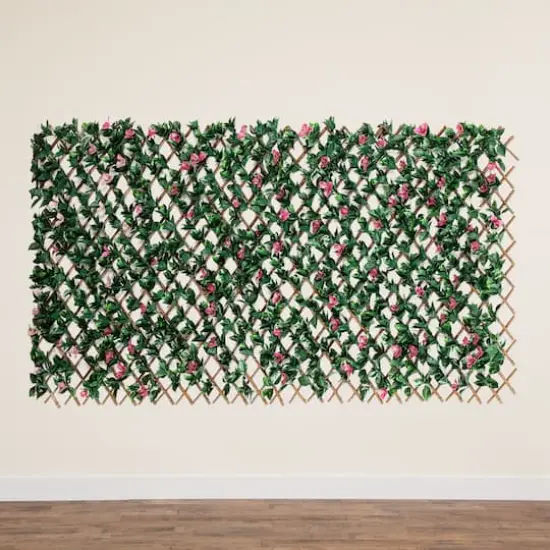 40" x 80" Artificial Bougainvillea Expandable Privacy Fence Screen {6}