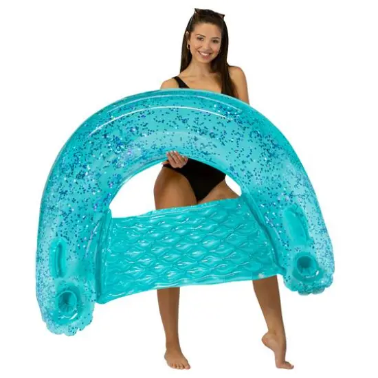PoolCandy Glitterfied&reg; 48" Aqua Glitter Sun Chair {1}