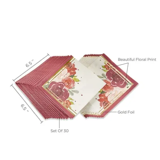 Kate Aspen® Burgundy Blush Floral 2 Ply Paper Napkins, 120ct. {7}