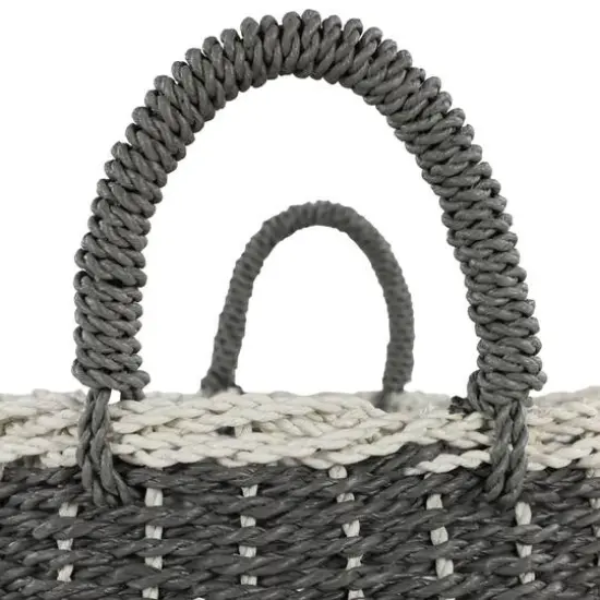 Gray Plastic Eclectic Storage Basket Set {7}