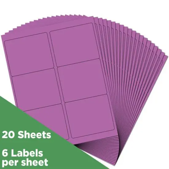 JAM Paper Adhesive Shipping Labels, 3.33" x 4" Violet {4}