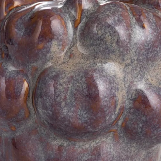 Hello Honey&reg; 5.5" Blue & Brown Stoneware Vase with Reactive Glaze {4}