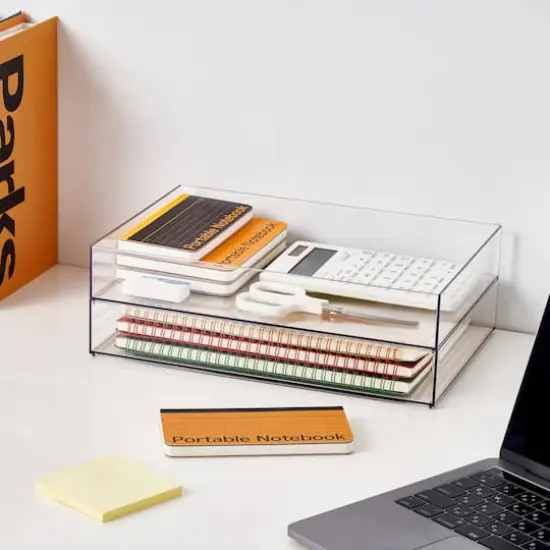 12" x 8" Clear Stacking Storage Tray by Simply Tidy&trade; {4}