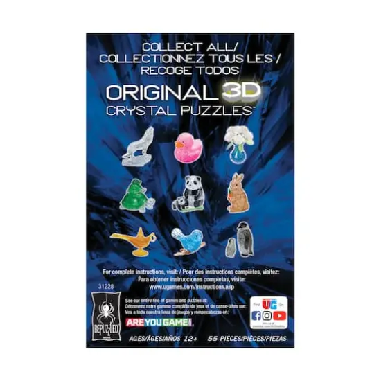 3D Crystal Puzzle - Hedgehog (Pink): 55 Pcs {5}