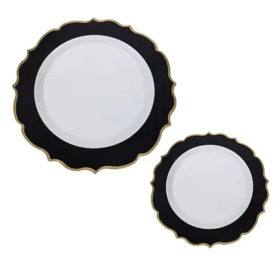 Black & Gold Rim Lunch & Dinner Plate Set, 40ct. by Celebrate It&trade; {3}