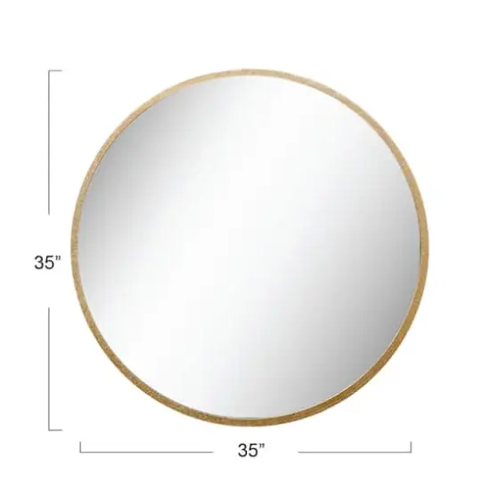 Hello Honey&reg; 36" Round Metal Framed Wall Mirror {3}