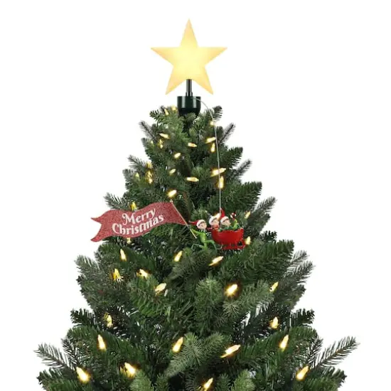 Elves in Sleigh Animated Tree Topper {1}