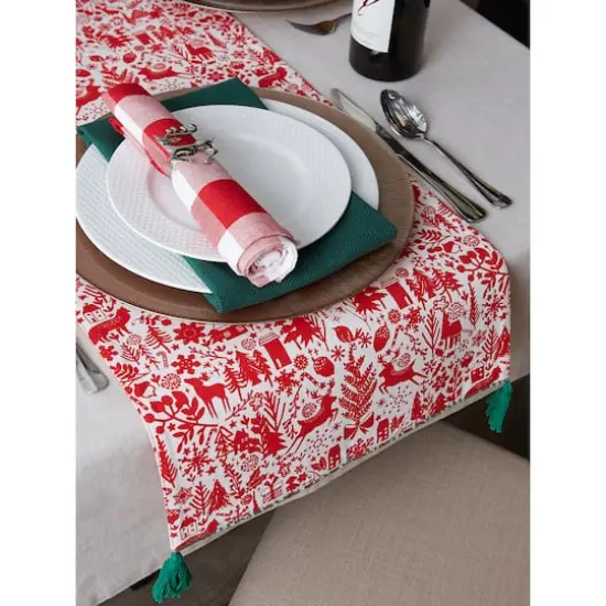 DII&reg; 72" Christmas Woods Embellished Table Runner {12}