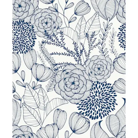 NuWallpaper Navy Secret Garden Peel & Stick Wallpaper {1}