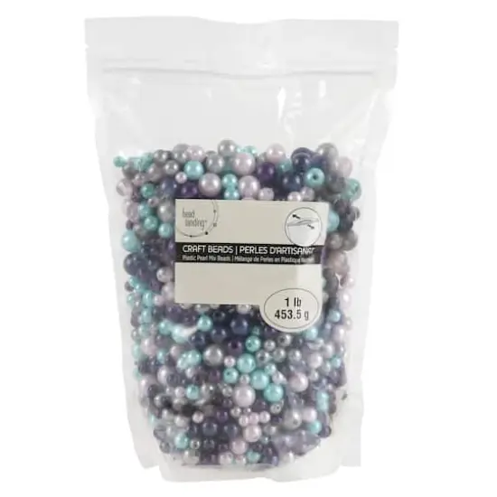 Purple Pearl Plastic Mix Craft Beads by Bead Landing&trade; {1}