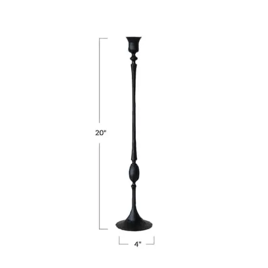 Hello Honey&reg; Black Decorative Hand-Forged Metal Taper Candle Holder {5}