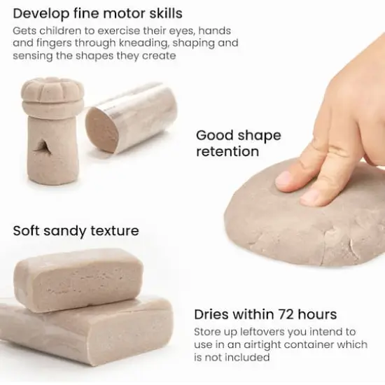 Arteza&reg; Kids Sandy Clay Beach Kit with Shapes ,33 pcs {4}