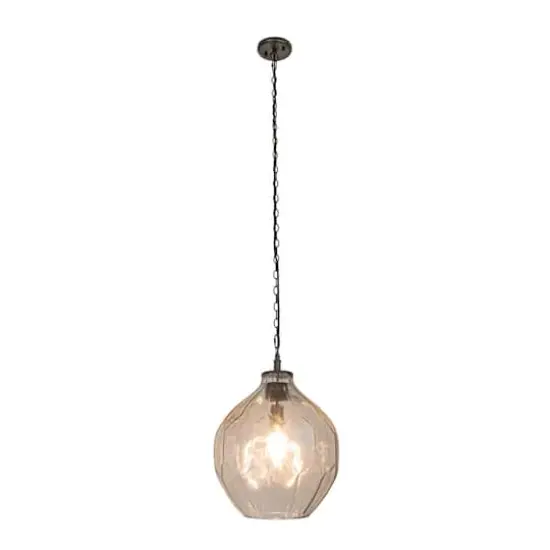 Hello Honey&reg; Matte Black Oversized Geometric Glass Ceiling Light {5}