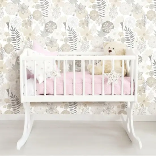 RoomMates Perennial Blooms Peel & Stick Wallpaper Beige {4}