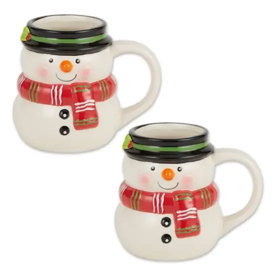 DII&reg; 12oz. Cheerful Snowman Ceramic Mugs, 2ct. {1}