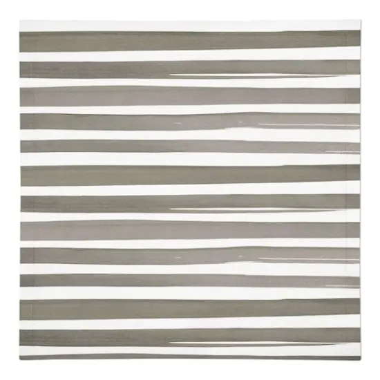 Watercolor Stripe Cotton Twill Napkin Brown {1}