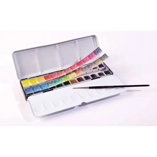 Sennelier French Artists' 24 Color Half Pan Watercolor Metal Tin Set {4}