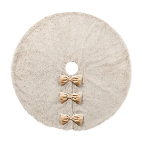 Glitzhome&reg; 48"D Reversible Faux Fox Fur Christmas Tree Skirt {1}