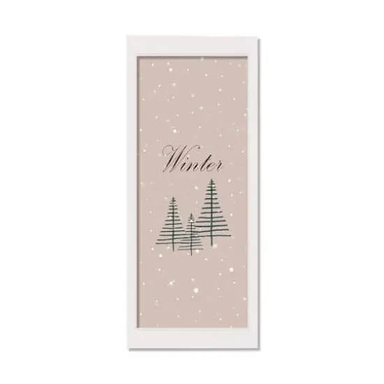 Christmas Tree Snow White Framed Print Under Plexiglass {1}