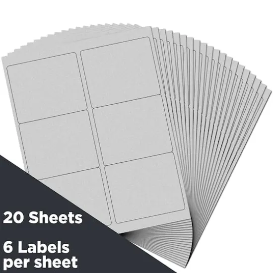 JAM Paper Adhesive Shipping Labels, 3.33" x 4" Metallic Silver {4}
