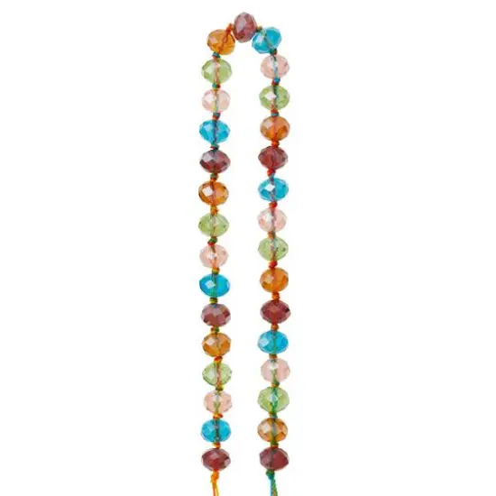 Multicolor Faceted Glass Rondelle Beads, 8mm by Bead Landing™ {4}