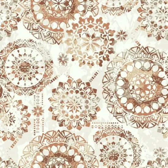 RoomMates Bohemian Medallion Peel & Stick Wallpaper Orange and White {1}