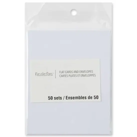 50 Sets of White Flat Cards & Envelopes by Recollections&trade;, 4.25" x 5.5" {5}