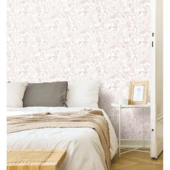 RoomMates Pink & White Floral Sketch Peel & Stick Wallpaper {3}