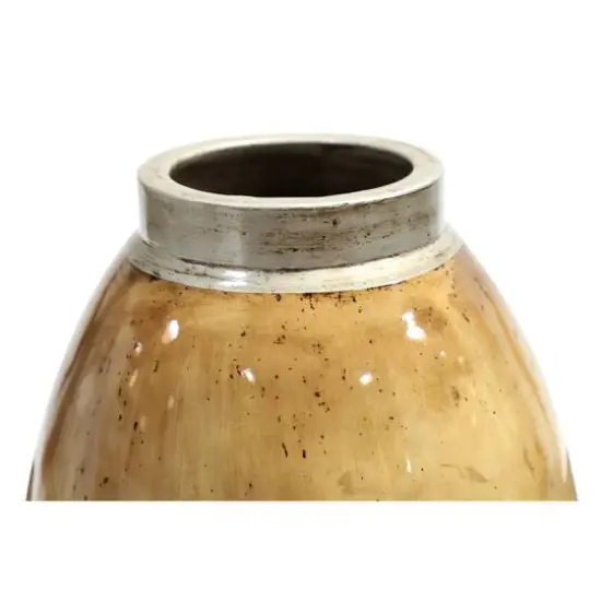 30" Brown Ceramic Rustic Vase {6}