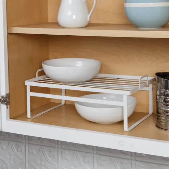 Honey Can Do White Stackable Shelves for Cabinets Set {3}