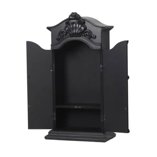 21" Black Brocade Skull Cabinet Shelf Tabletop D&eacute;cor by Ashland&reg; {3}