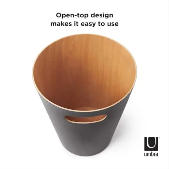 Umbra 2gal. Woodrow Trash Can Charcoal {6}