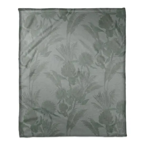 Tones Protea Blooms Coral Fleece Blanket Blue {1}