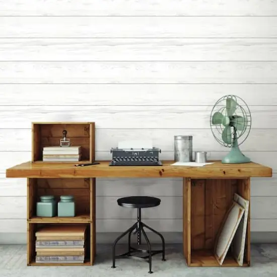 RoomMates Shiplap Peel & Stick Wallpaper White/Gray {6}